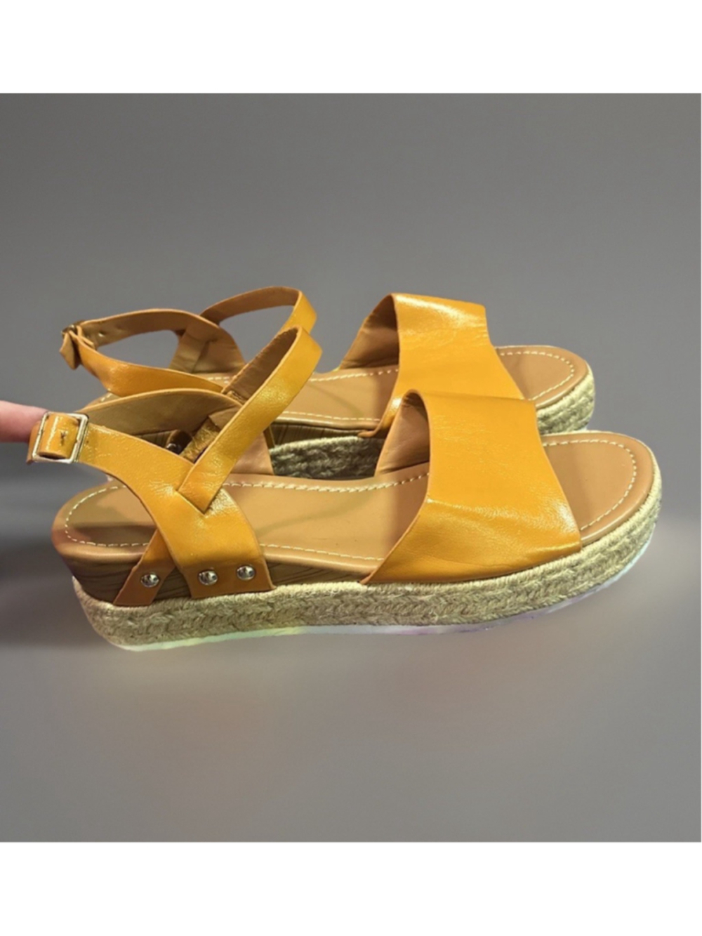 Womens Espadrille Wedge Sandals Peep Toe Ankle Strappy Platform